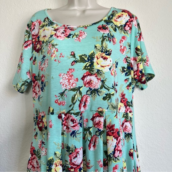 Women's Size XL Short Sleeve Pleated Casual Shirt Floral Dress NWOT - Picture 3 of 13